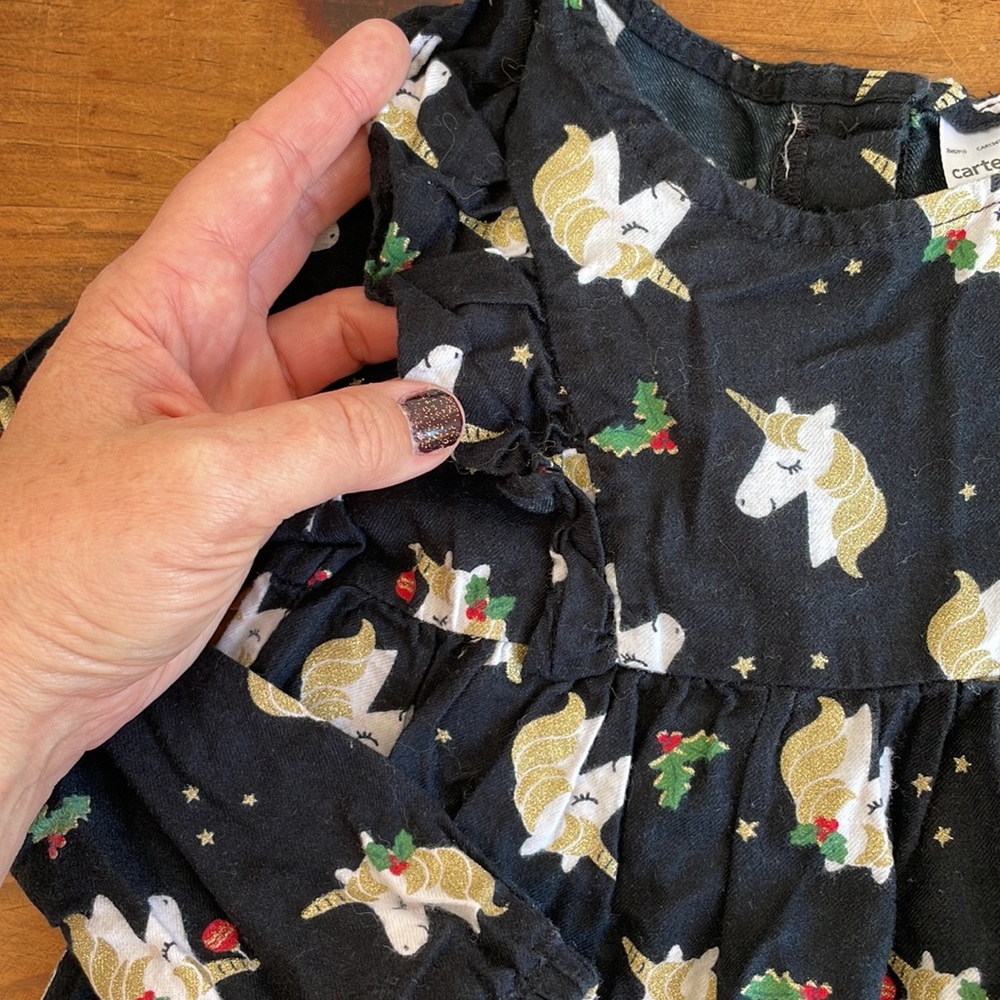 💰FINAL PRICE!💰Carter’s Holiday Unicorn Dress - Picture 6 of 9